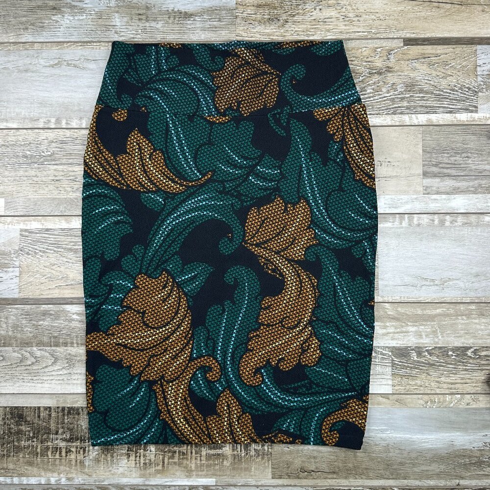 LuLaRoe Cassie skirt S Green brown